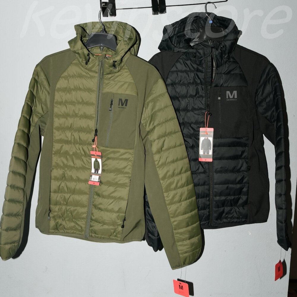 2 of  Merrell Hooded Mixed Media Puffer Softshell jackets . Price is‎ for 2.